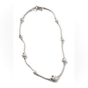 John Hardy Silver Paul Dot Hammered Station Necklace 36”